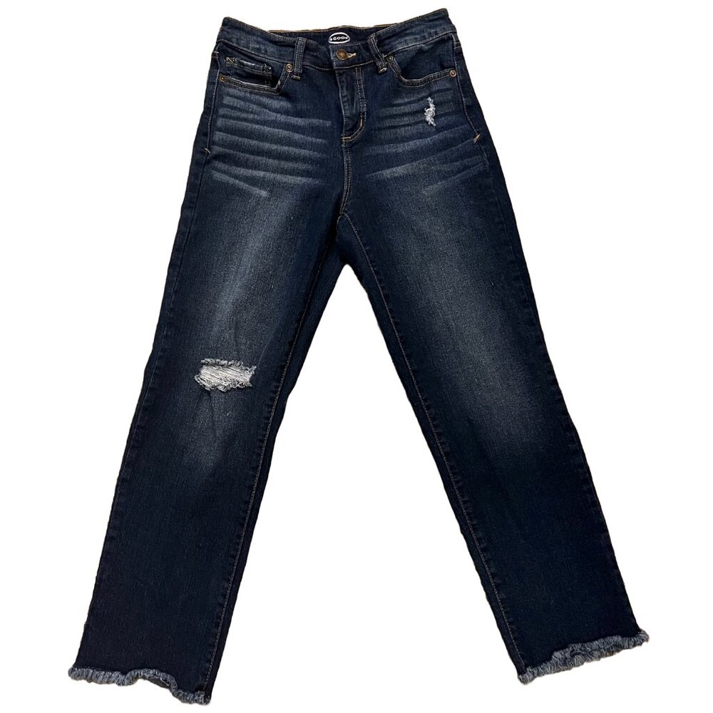 Scoop Crop Straight Frayed Womens Jeans Size 4